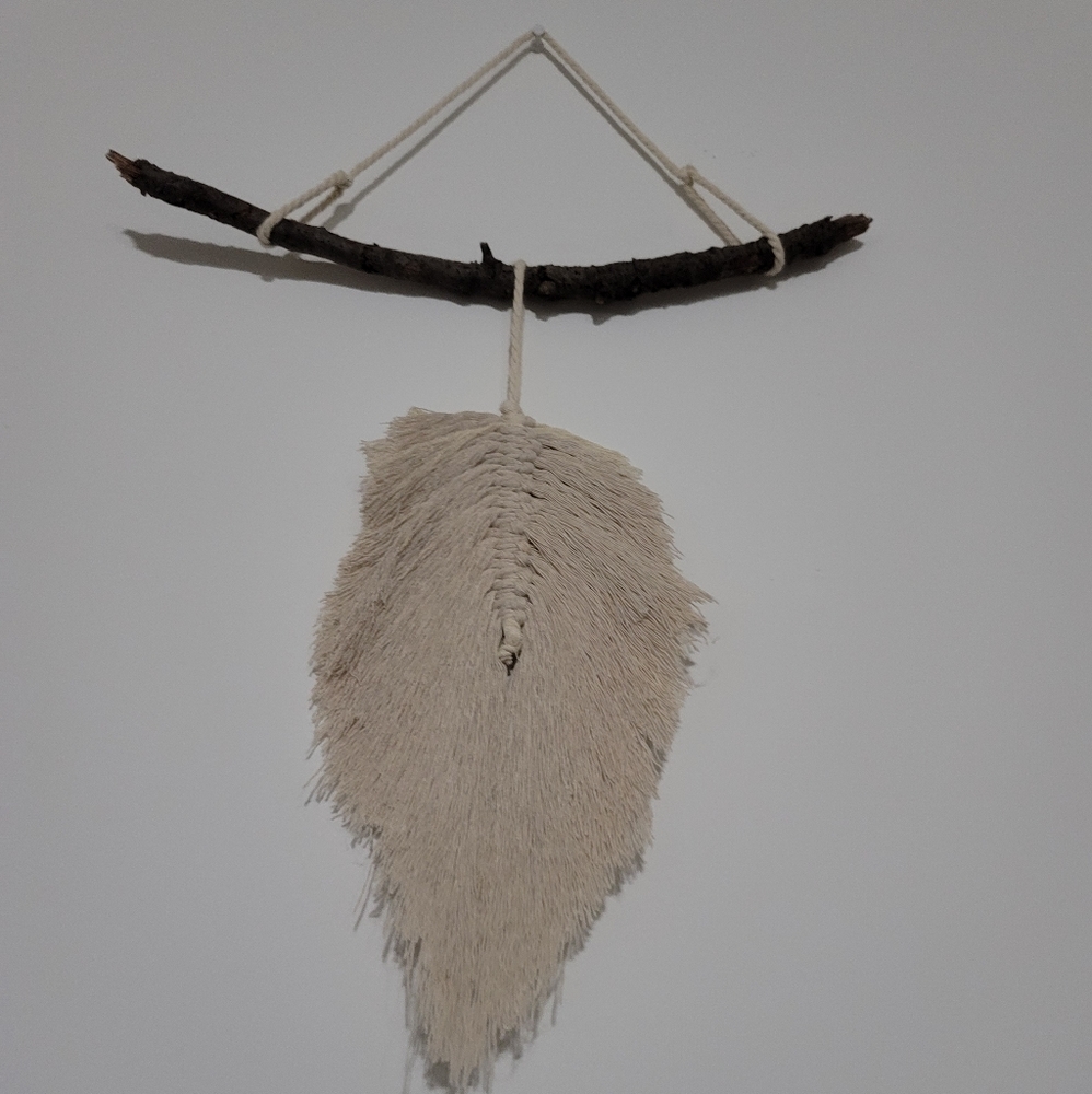 SOLD - Macrame single feather